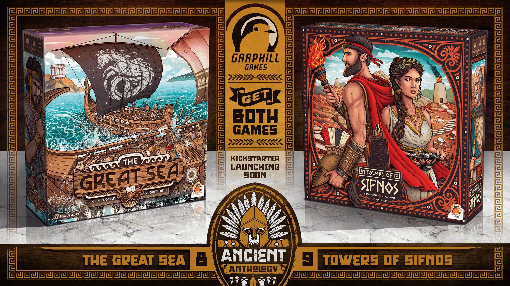 Garphill Games Heads to Ancient Greece with Dual Kickstarter