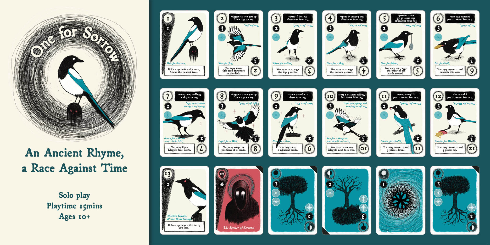 One for Sorrow Is a Free Solo Magpie Card Puzzle