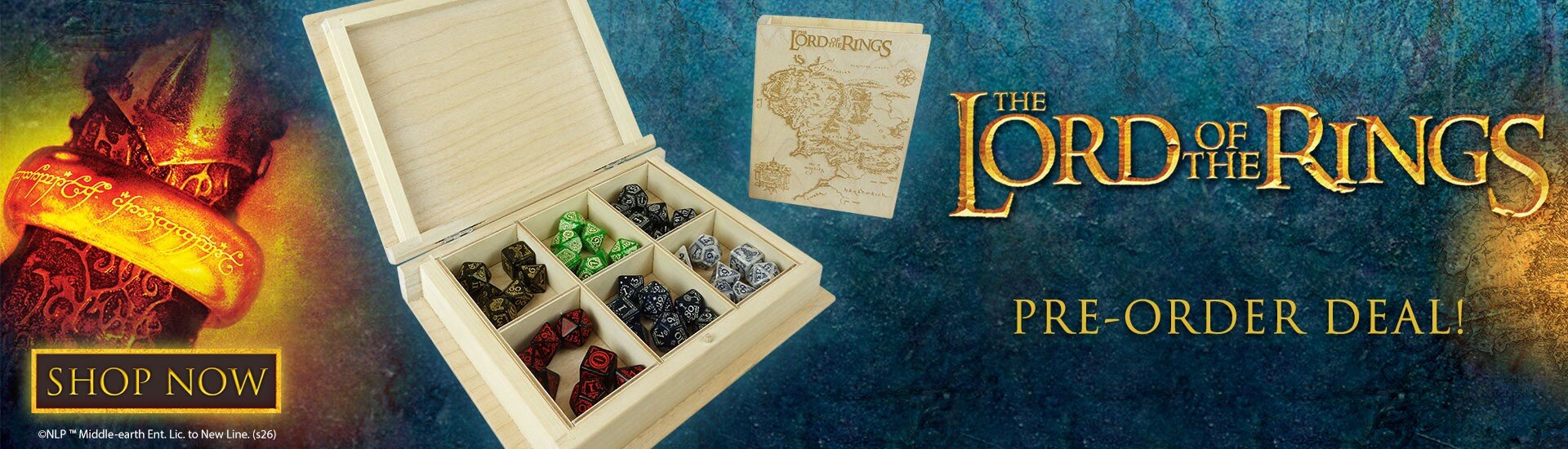 Q-Workshop Reveals Seven Lord of the Rings Dice Sets for July