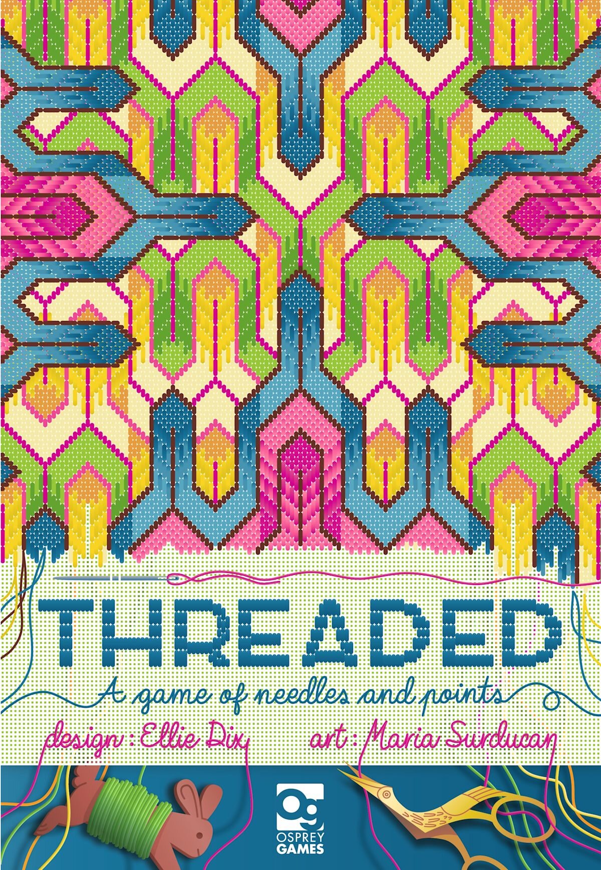 Featured image for Osprey's Threaded Turns Bargello Needlework Into a Board Game