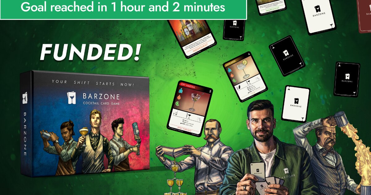 BARZONE Mixes Up the First Cocktail-Themed LCG on Gamefound